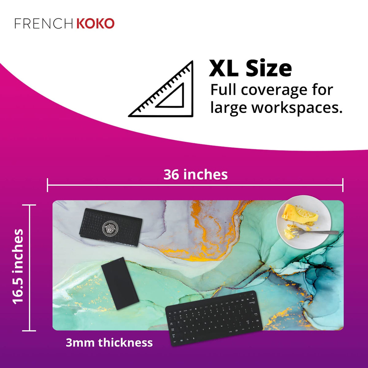 French KOKO Large Mouse Pad Desk Mat Keyboard Pad Desktop Home Office School Essentials Decor Big