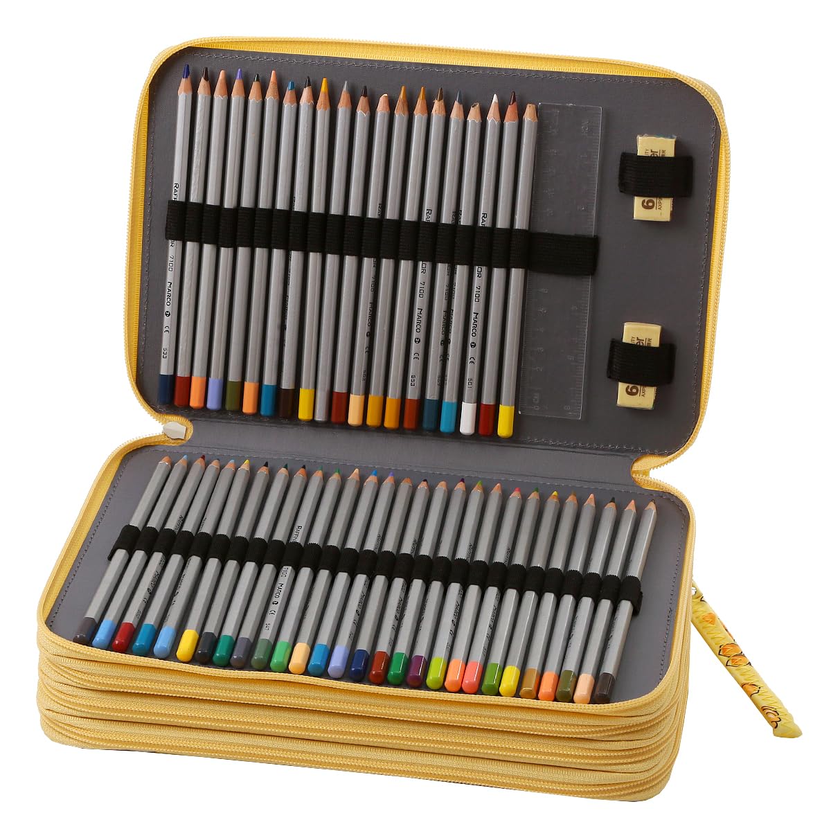 Lbxgap 216 Slots Pencil Case Organizer w/Removal Handle Strap