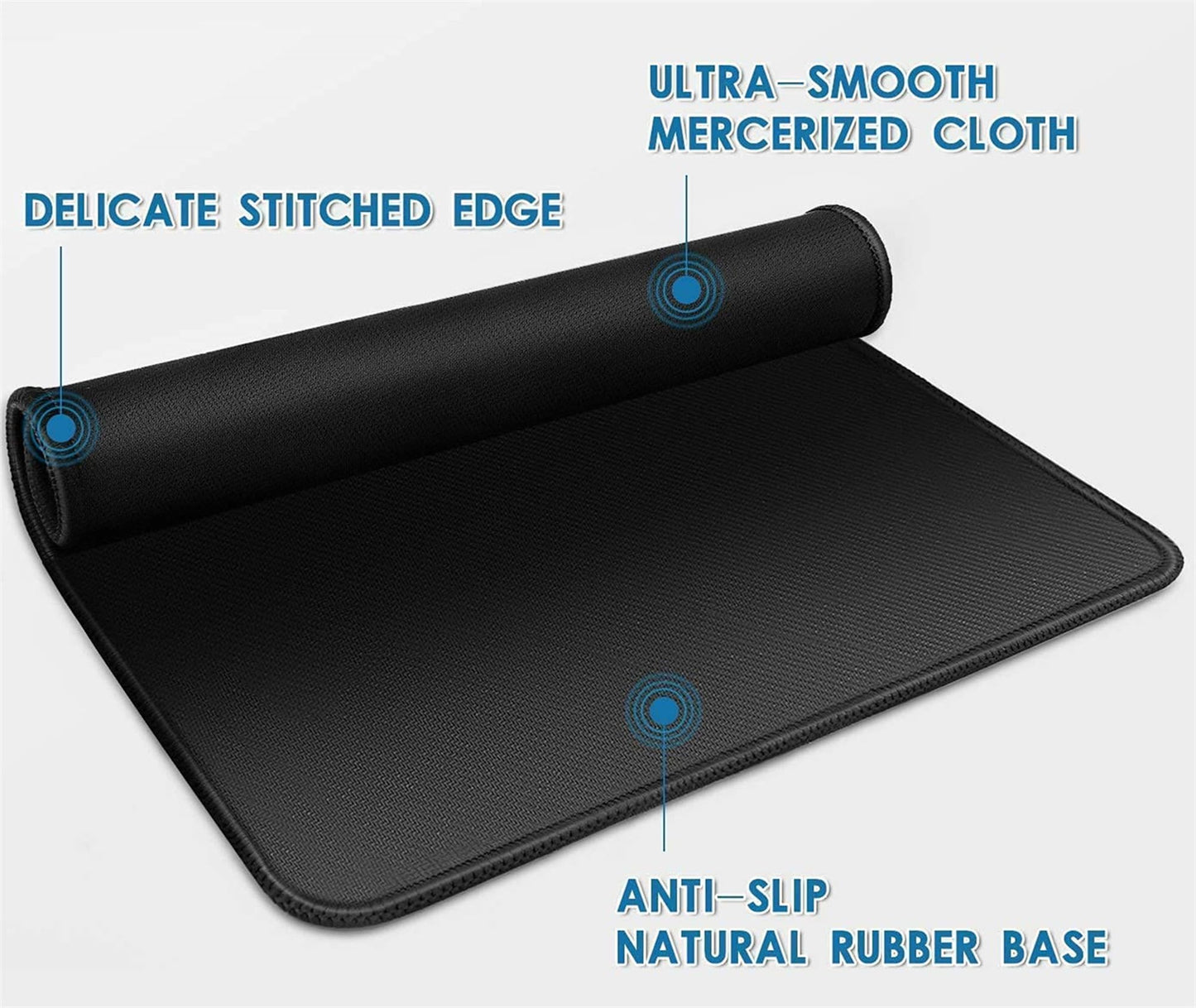 LL-COEUR Black Large Waterproof Mouse Mat 47.2x23.6x0.12inch, Long PC Keyboard Pad Extended Office