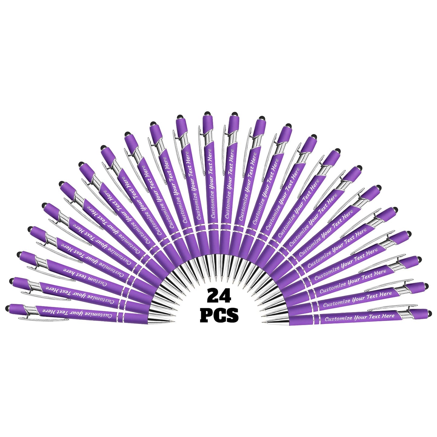 YanNanKe 24 PCS Custom Pens Personalized Bulk, Customized Engraving Ballpoint Pens with Stylus Name