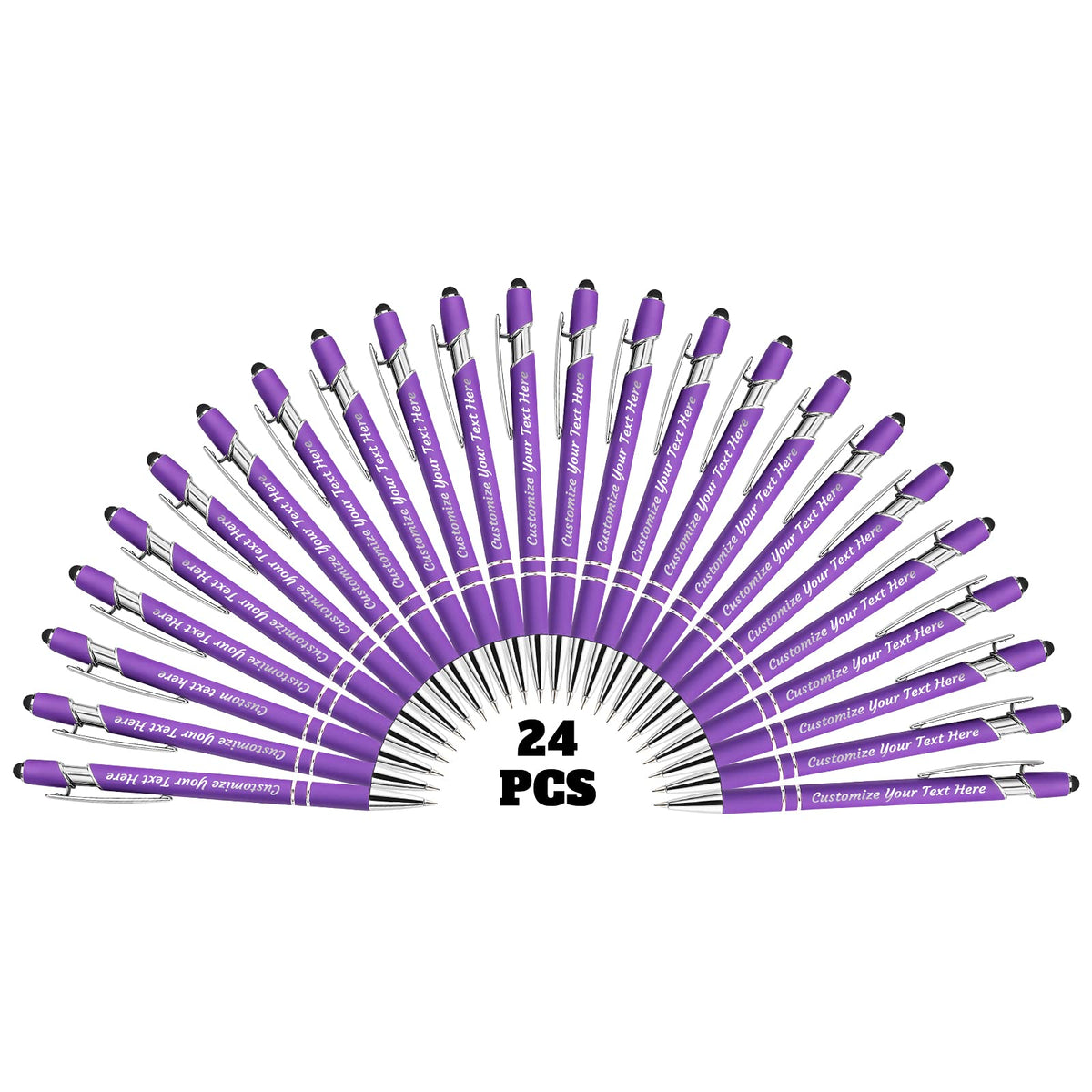 YanNanKe 24 PCS Custom Pens Personalized Bulk, Customized Engraving Ballpoint Pens with Stylus Name