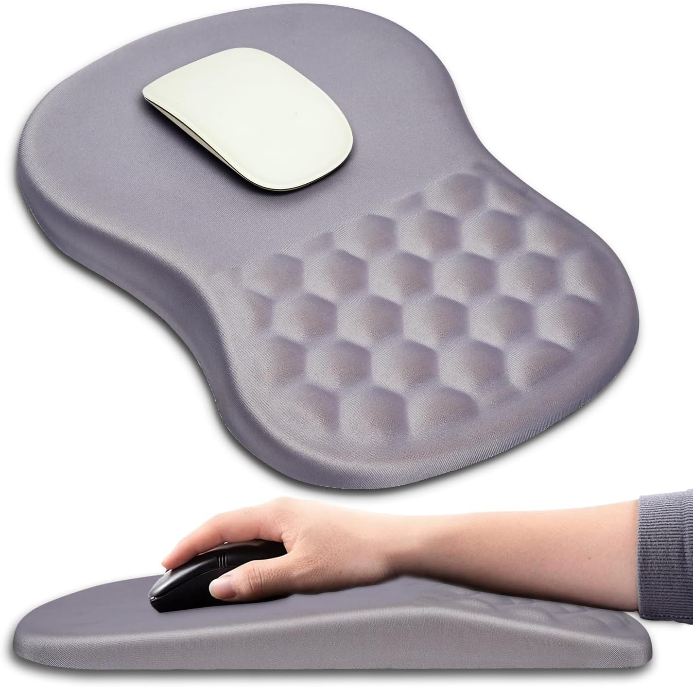 Hokafenle Ergonomic Mouse Pad Wrist Support with Massage Design, Wrist Rest Pain Relief Mousepad