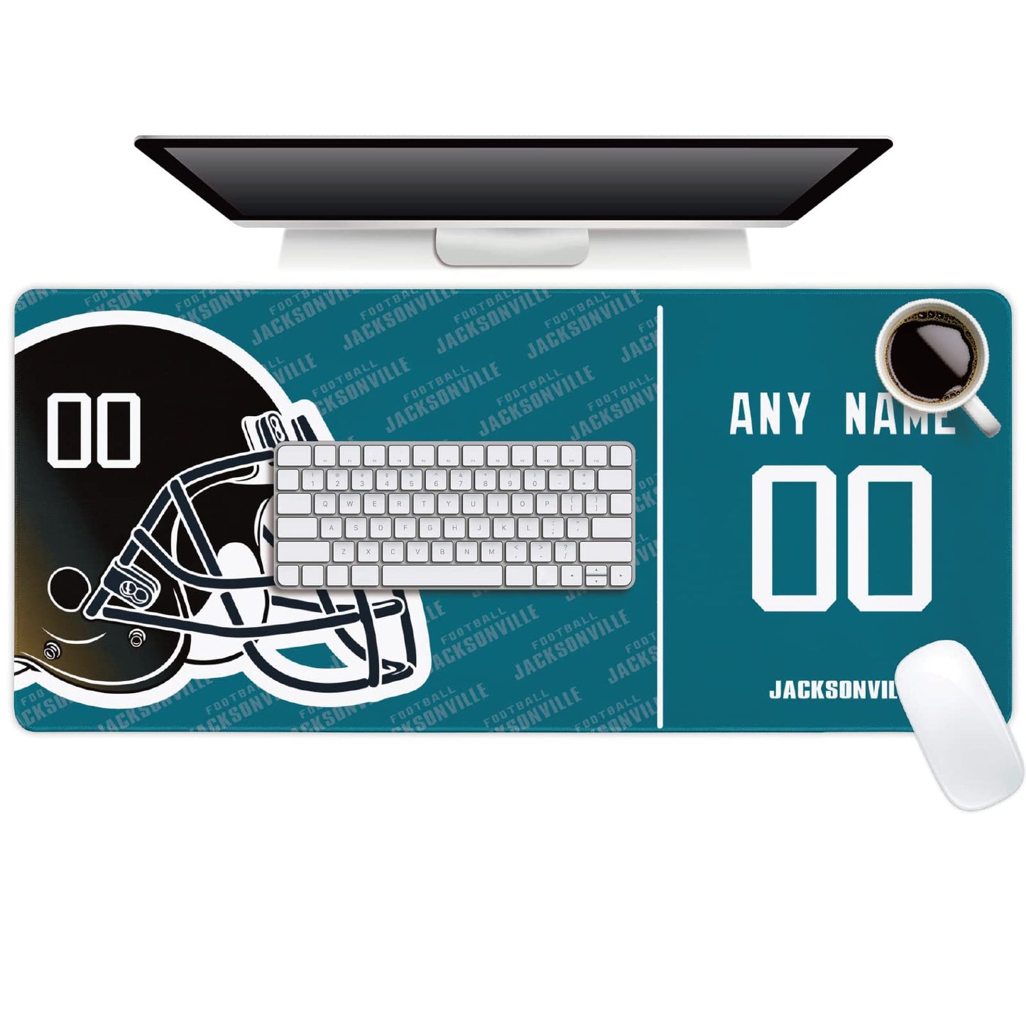 Jacksonville Mouse Pad Custom any Name and Number Desk Pad for Men Women Youth Gifts