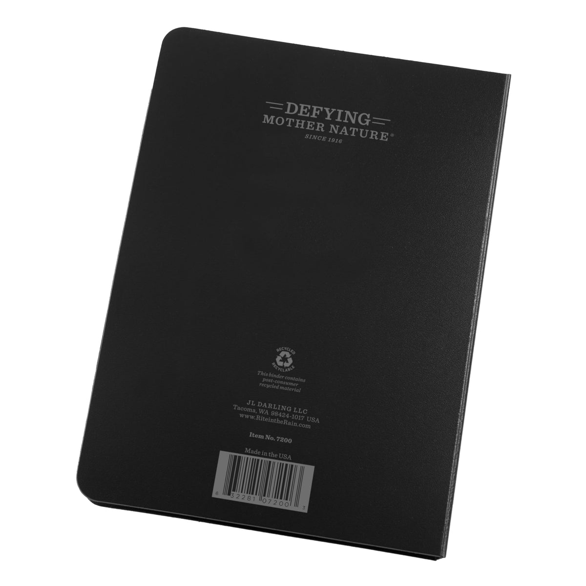 Rite in the Rain Weatherproof 1/2" Ring Binder, 5.625" x 7.875", Black Binder (No. 7200)