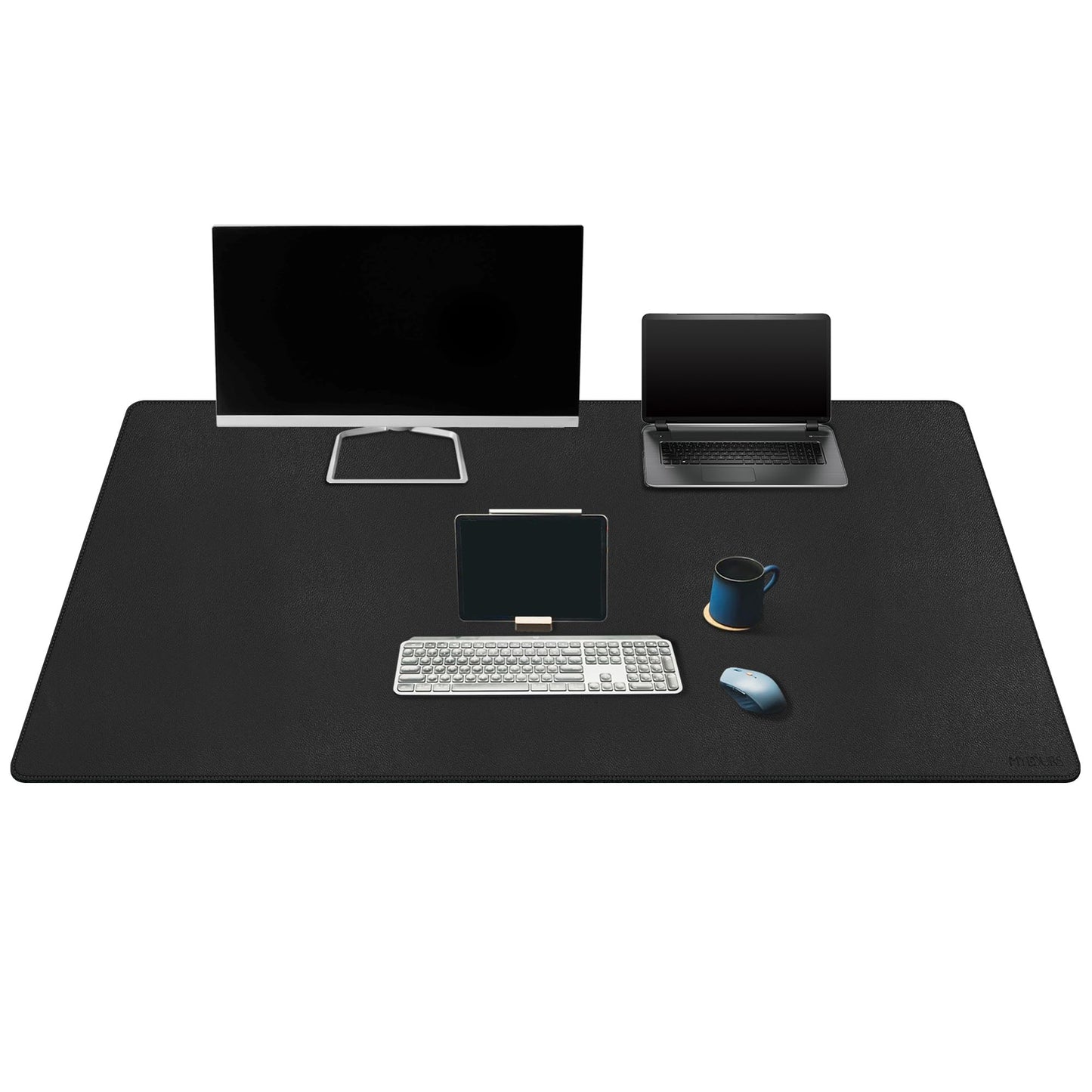 Mydours Extra Large 59" x 24" PU Leather Desk Pad,Gaming Mouse Pad, Black