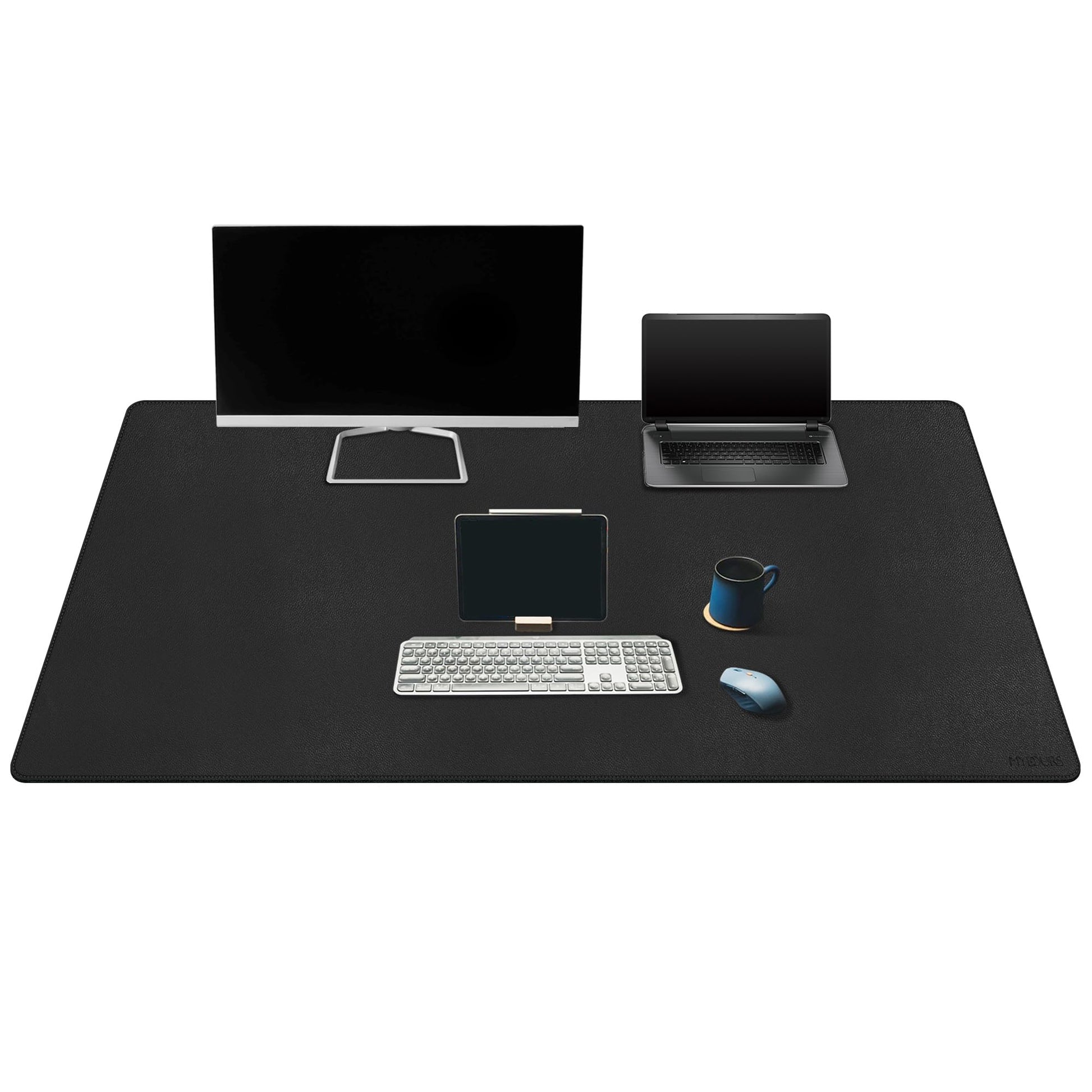 Mydours Extra Large 59" x 24" PU Leather Desk Pad,Gaming Mouse Pad, Black