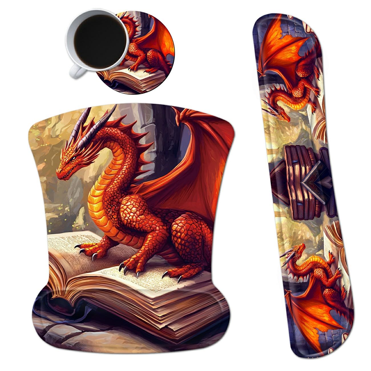 Dikoer Ergonomic Mouse Pad with Wrist Support Gel Mouse Pads and Upgrade Keyboard Wrist Rest Pad