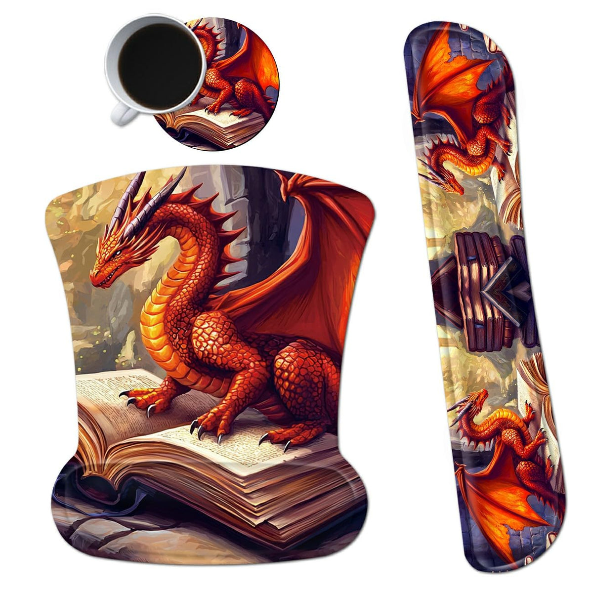 Dikoer Ergonomic Mouse Pad with Wrist Support Gel Mouse Pads and Upgrade Keyboard Wrist Rest Pad