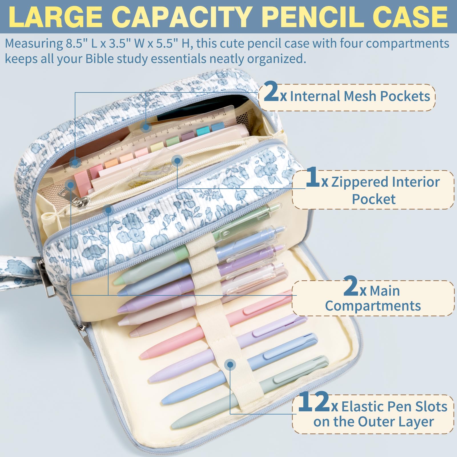 Bible Study Supplies Journaling Annotation Kit w/Bible Cover Case for Women