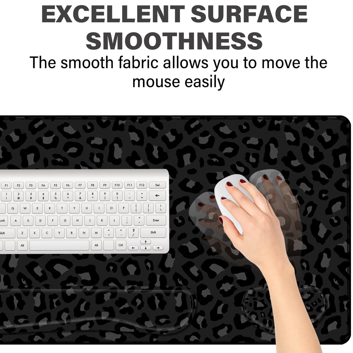 Deokke 3Pcs Large Gaming Mouse Pad Desk Mat,Keyboard Mouse Wrist Rest Support Set,Extended Laptop