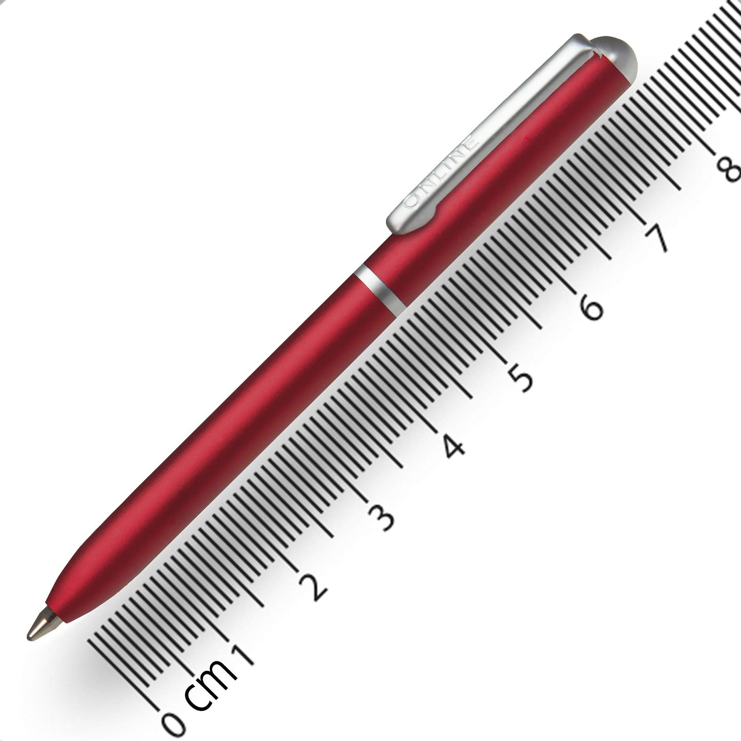 Online mini twist ballpoint pen Red with metal clip standard pen refill small pens for the purse 8
