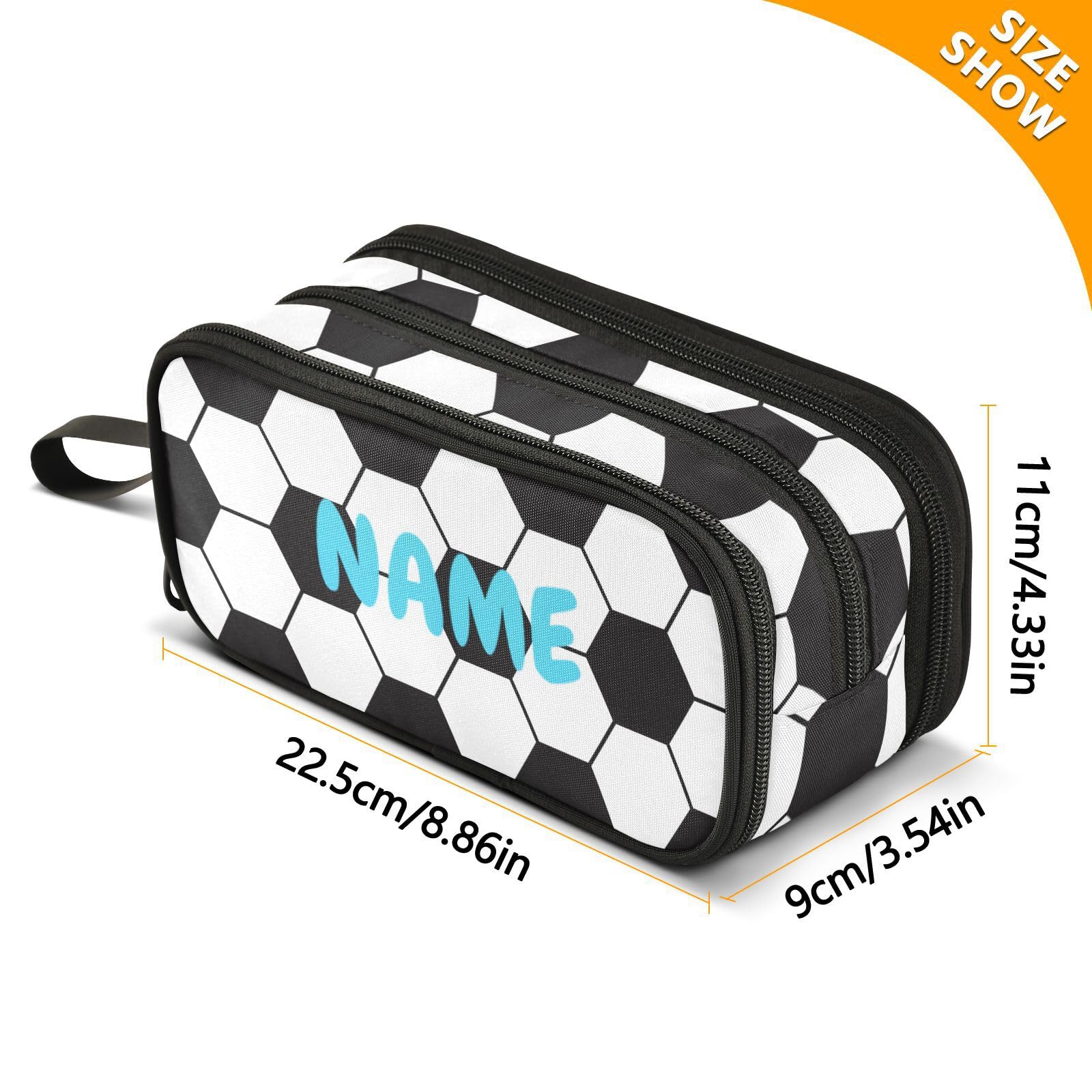XUWU Personalized Soccer Large Capacity Pencil Case Pencil Pouch Pen Box