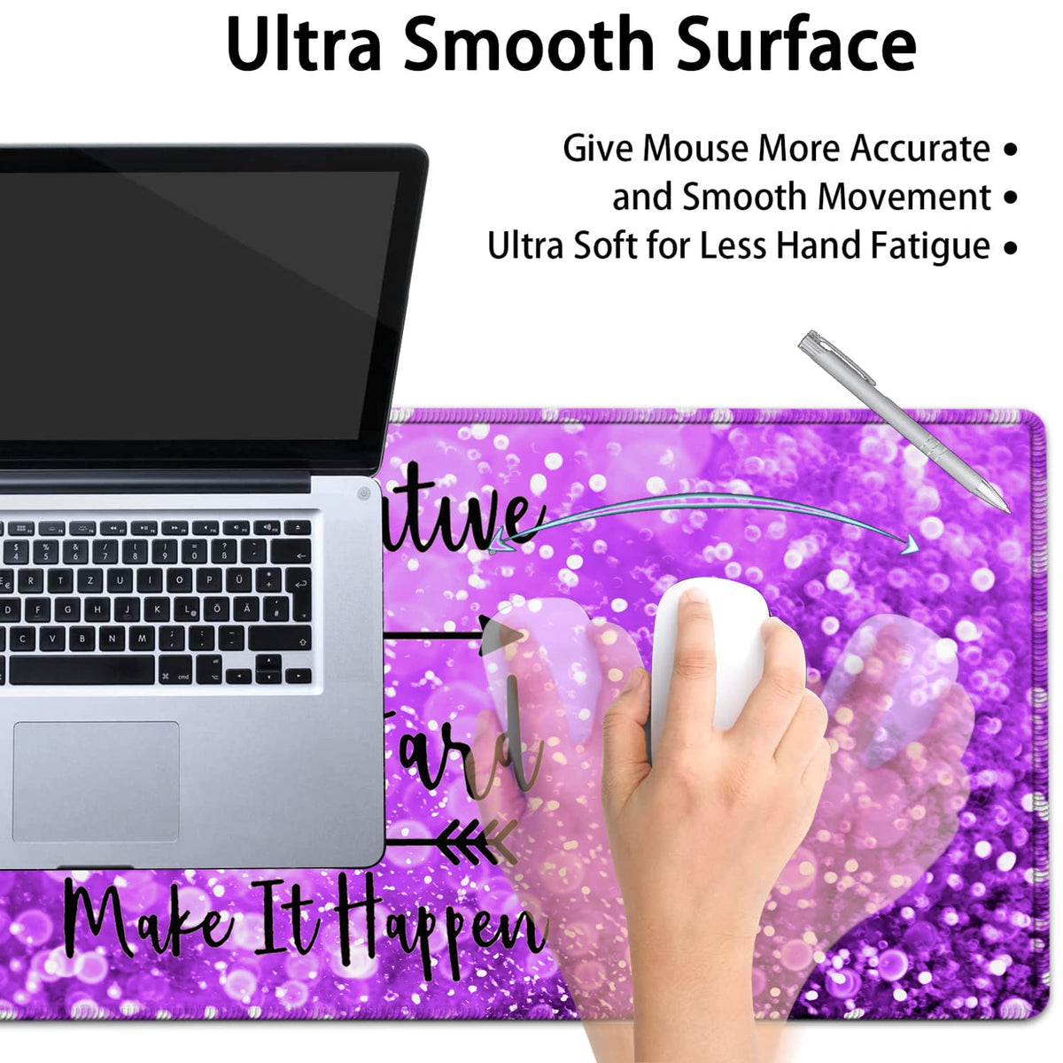 Large Mouse Pad, Extended Office Desk Pad 31.5x11.8in, Ergonomic Memory Foam Mouse Wrist Rest