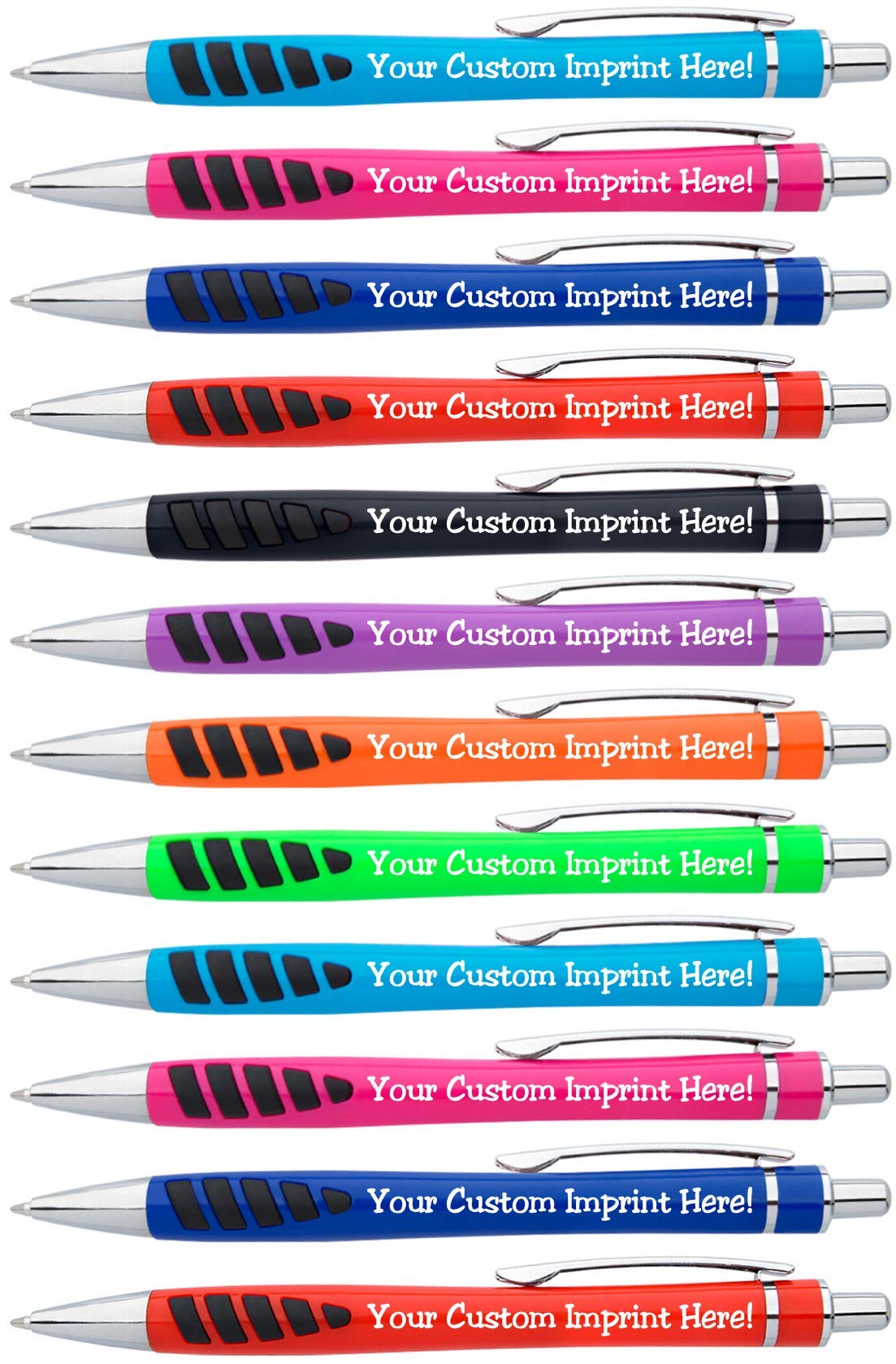 ExpressDesigns™ - Your Name or Imprint on our Custom Printed Addison Ballpoint Pen - Rubber Grip