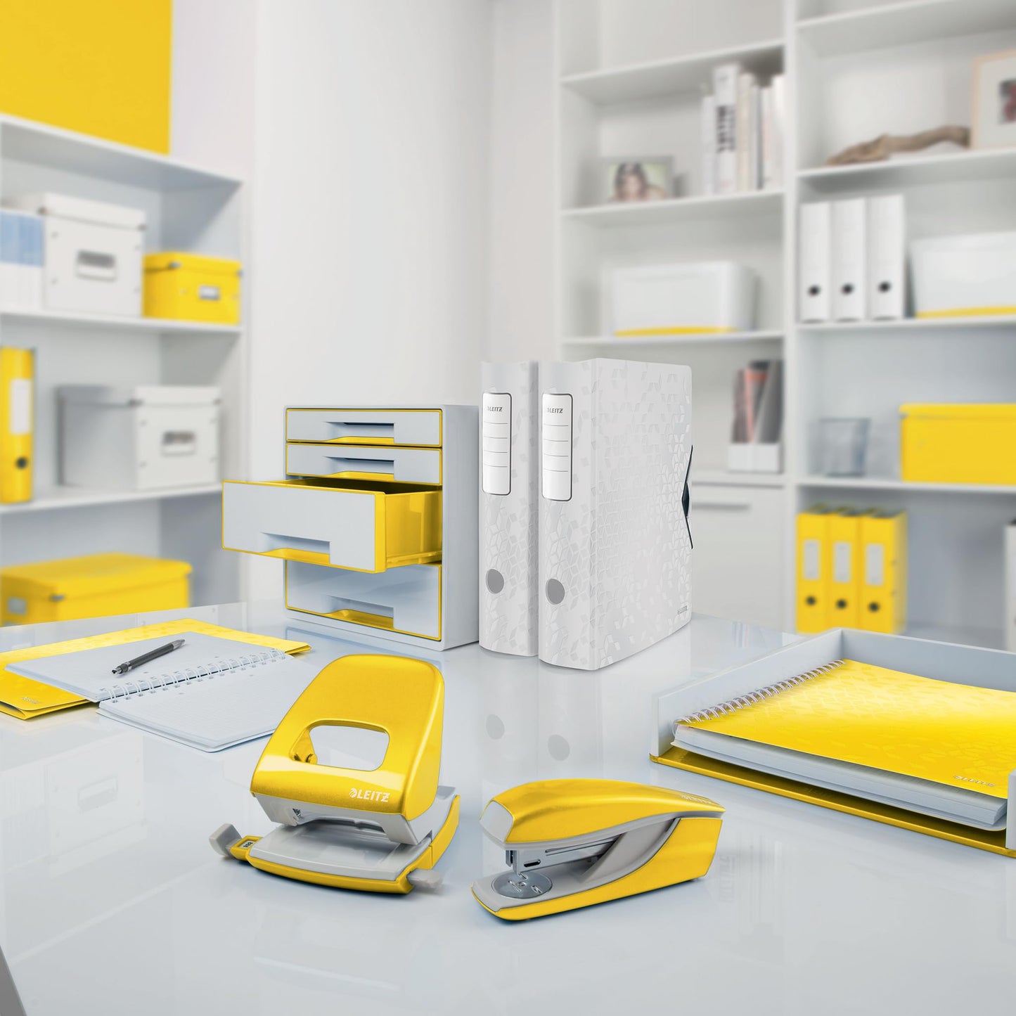 Leitz 46290016 Box File, Holds up to 250 A4 Sheets, Elastic Closure, Flexible Plastic, Yellow, Wow