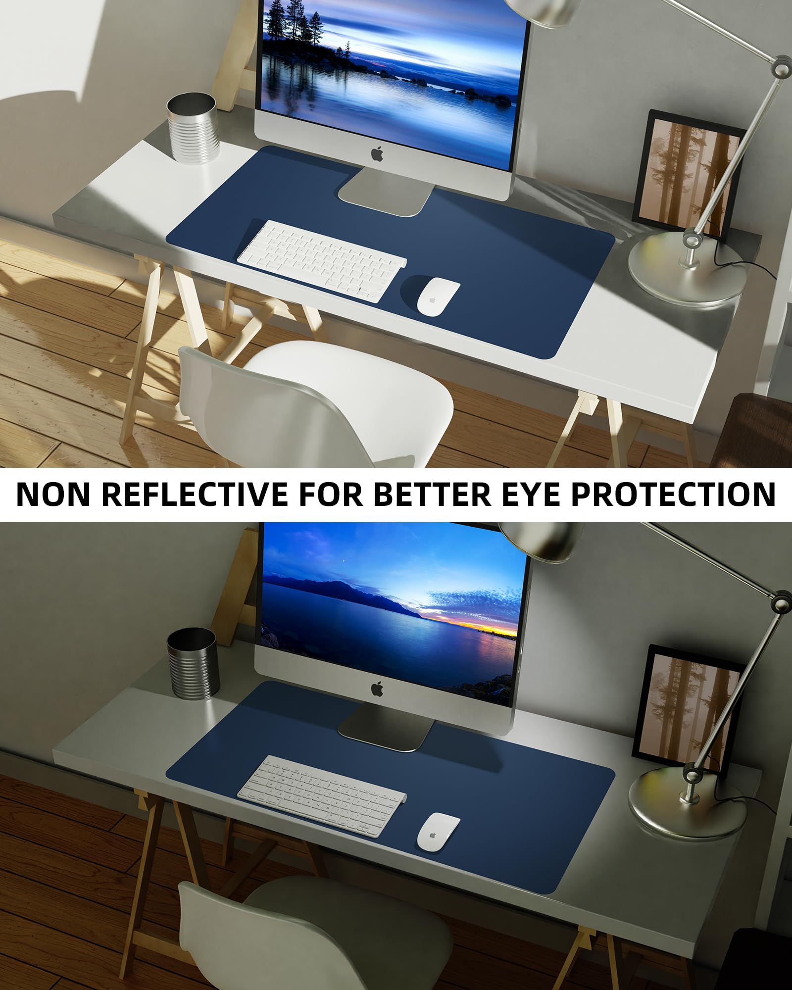 Leather Desk Pad Blotter,Mouse Pad,Office Desk Mat, Non-Slip PU Leather Desk mat,Large Desk