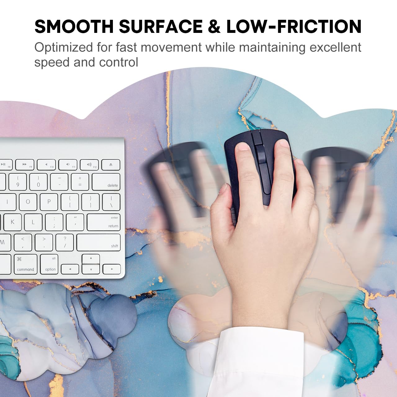 JIKIOU Ergonomic Keyboard Wrist Rest &Large Mouse Pad&Mouse Wrist & Cup Pad