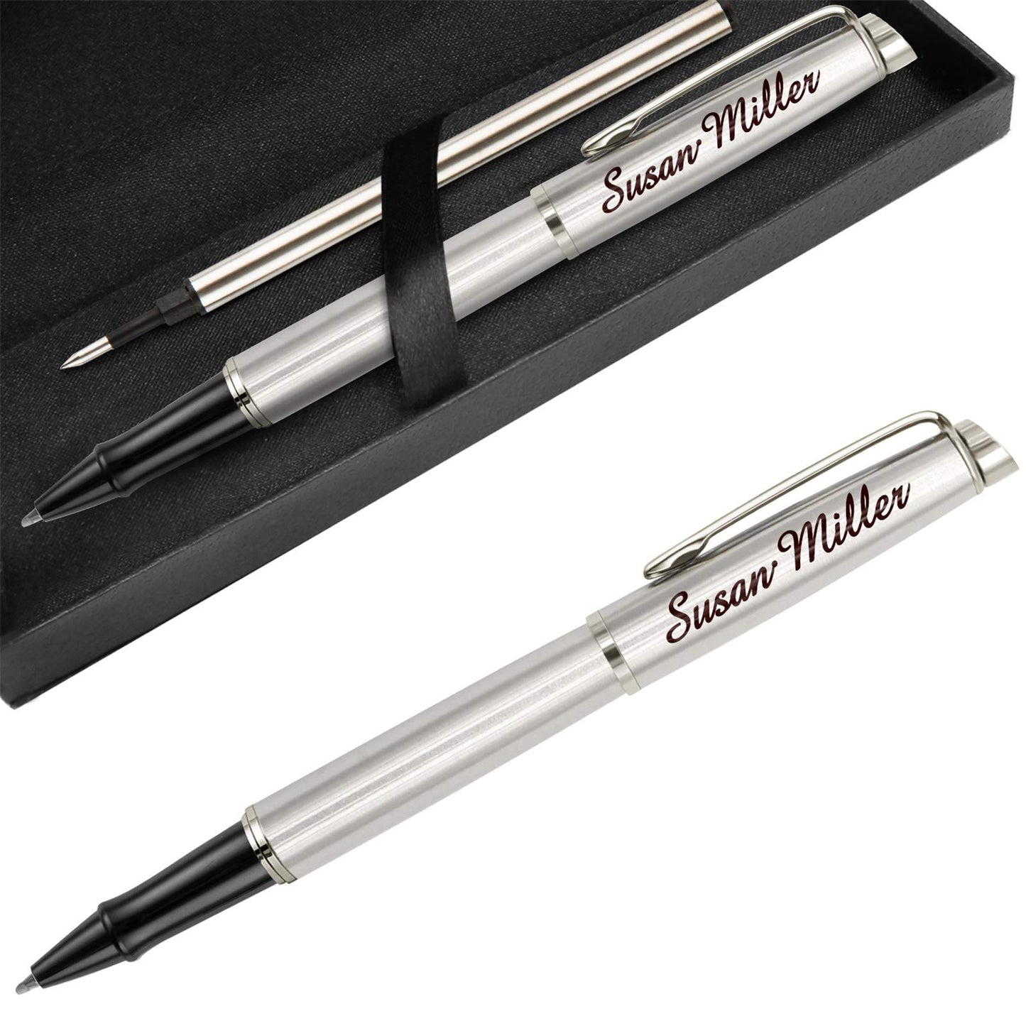 ABIsedrin Personalized Pens, Engraved Pen for Men, Custom Gel Ink Rollerball Pens，writing pen Gift