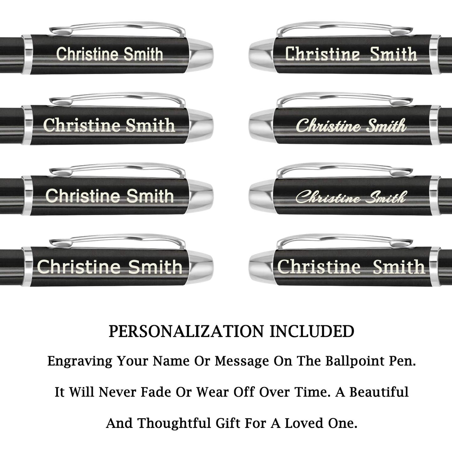 Amlion Personalized Pens Custom Engraved Pen with Name, Refillable Medium Refill, Personalized