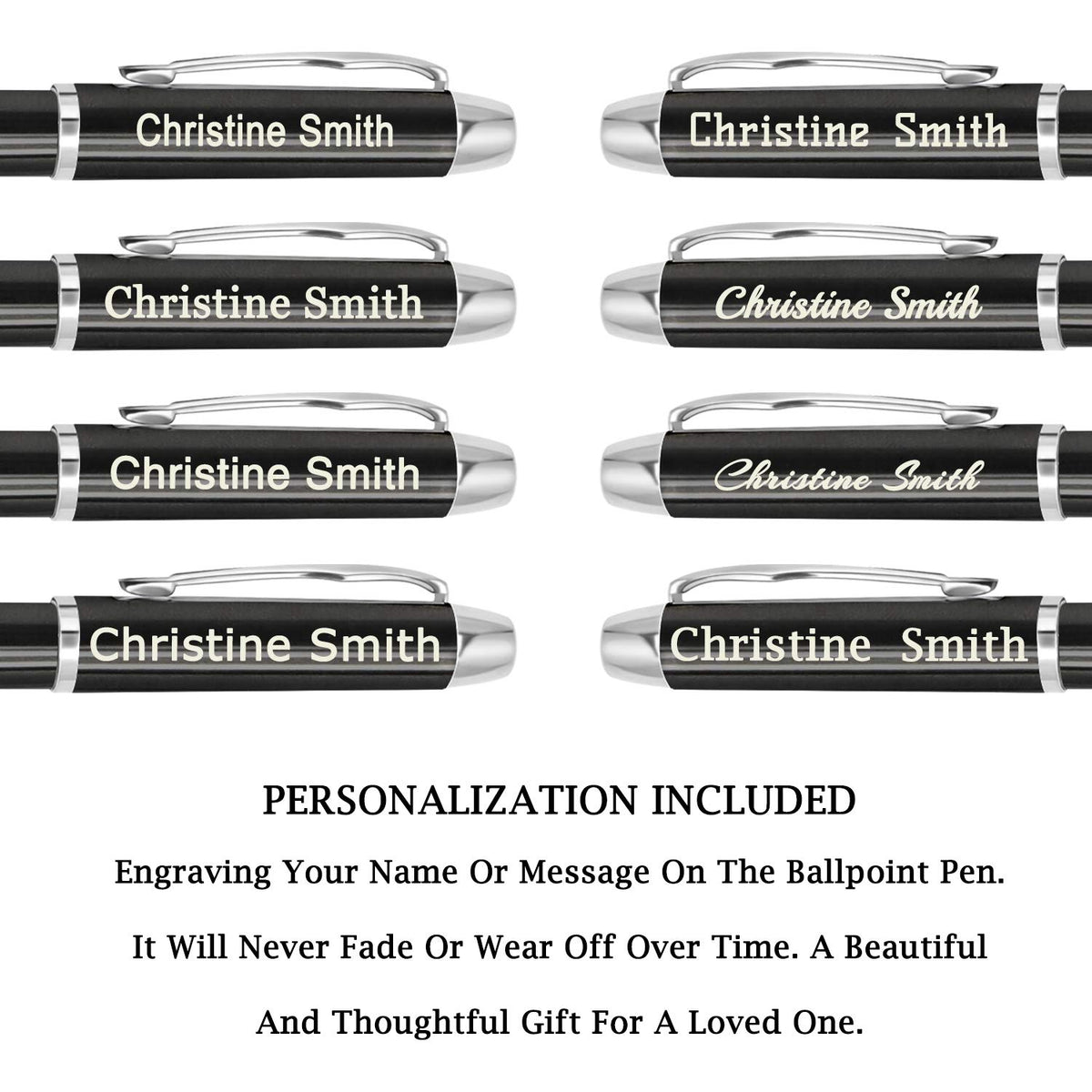Amlion Personalized Pens Custom Engraved Pen with Name, Refillable Medium Refill, Personalized