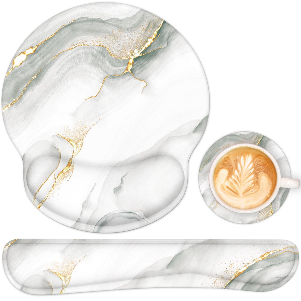 Ergonomic Mouse Pad with Wrist Rest and Keyboard Wrist Rest, Mousepad