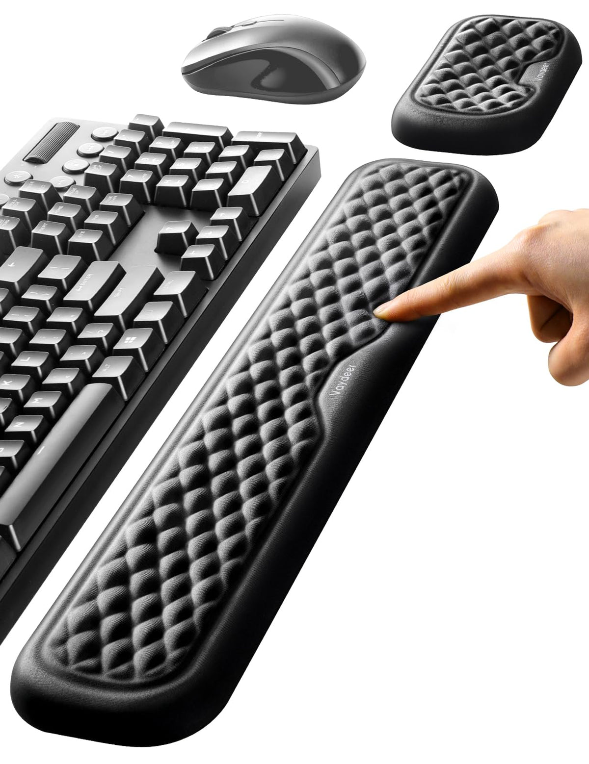 Vaydeer Wrist Rest for Keyboard and Mouse, Computer Ergonomic Wrist Support Pad, Soft Memory Foam