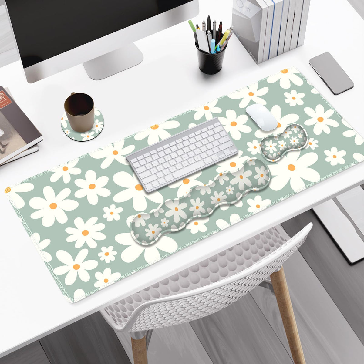 NXZGO Desk Mat Gaming Mouse Pad, Cute Desk Matt Keyboard Wrist Rest for Desktop, Anti-Slip Big