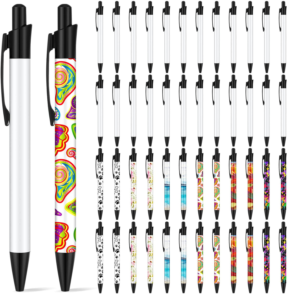 Yexiya Sublimation Pens Blank Heat Transfer Pen Sublimation Ballpoint Pen with Shrink Wrap White