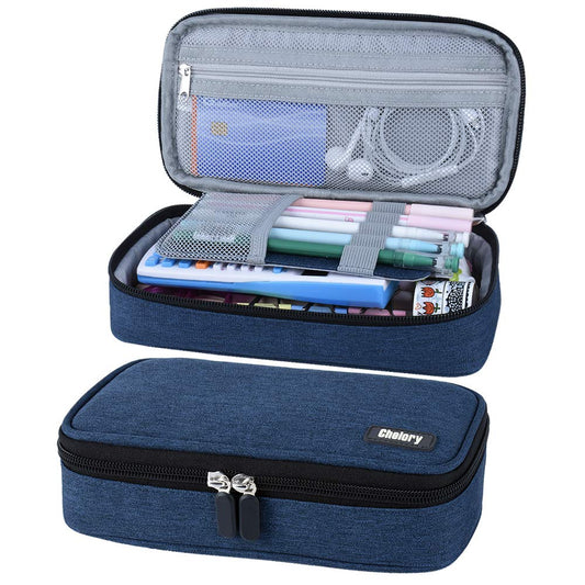 Chelory Big Capacity Pencil Case Large Pencil Bag Pouch Portable Pen Pencil Marker Cases Holder