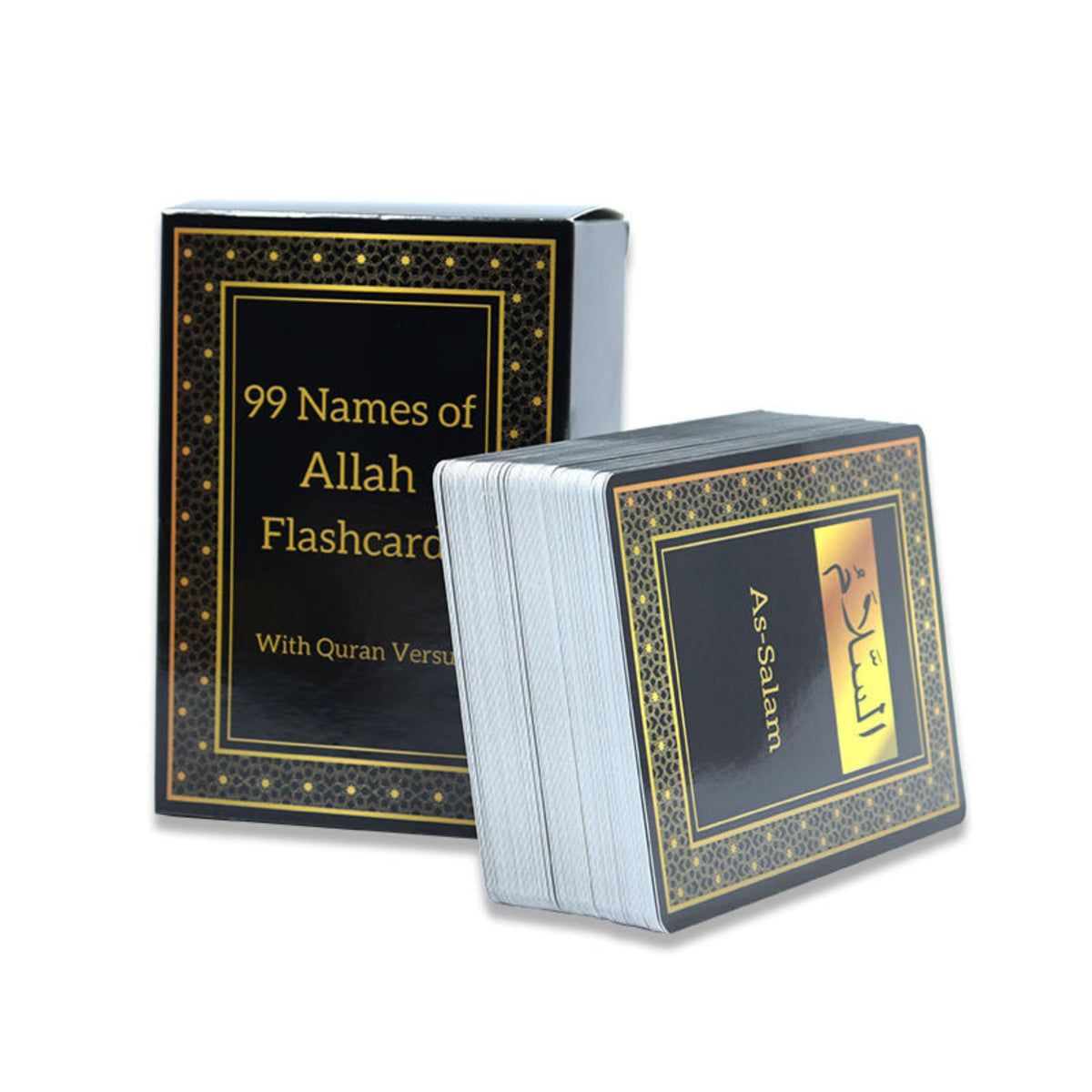 99 Names of Allah Flashcards with Quran Verses, Asma Ul Husna Cards in Arabic and English, Islamic