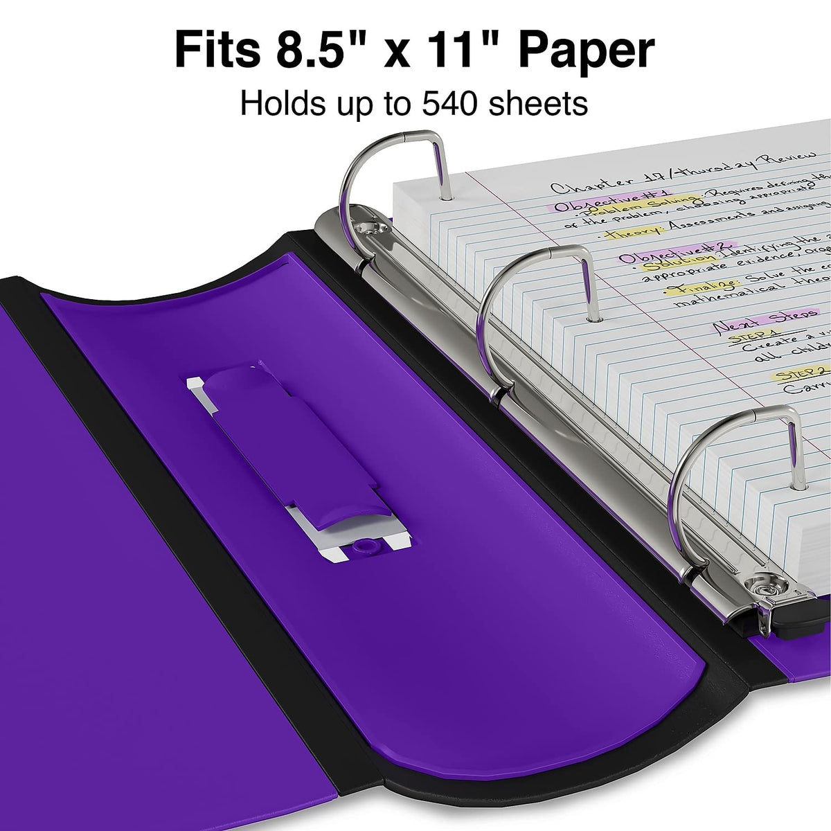 Staples Better 2-Inch 3-Ring Binder, Purple, Heavy-Duty