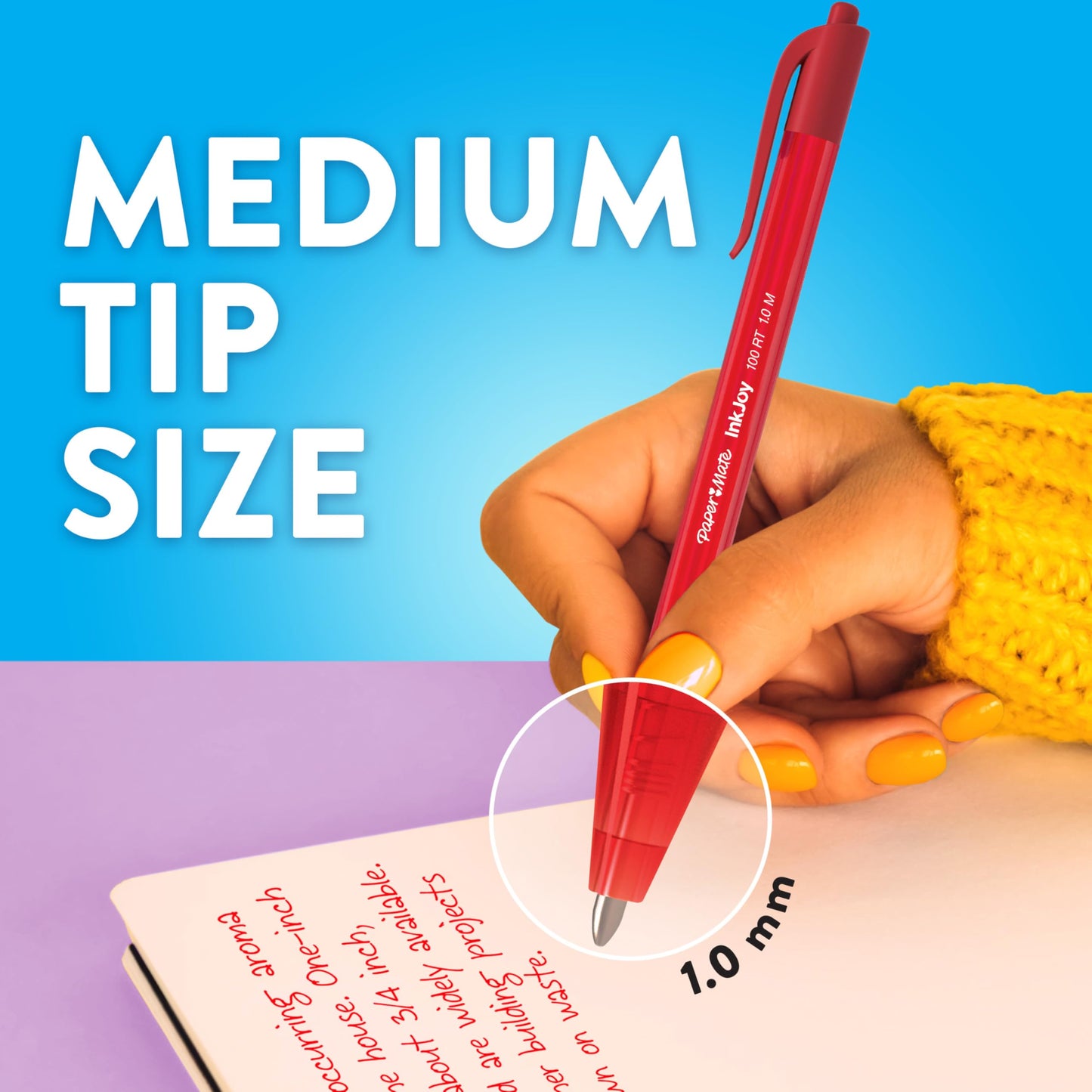 Paper Mate InkJoy 100RT Retractable Ballpoint Pens | Medium Point (1.0mm) | Blue | 20 Count
