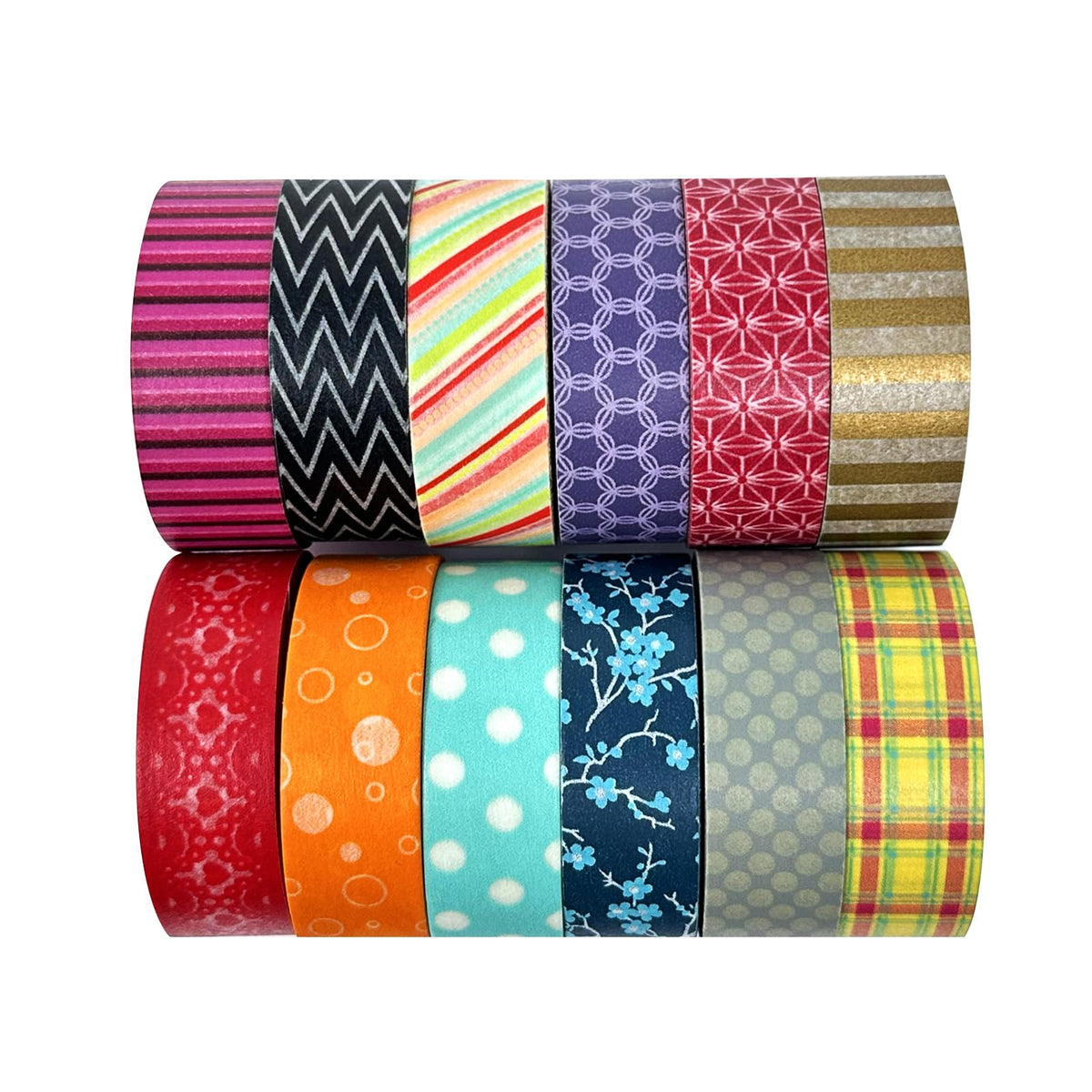 allydrew Washi Tapes Decorative Masking Tapes, Set of 12, ADSET12