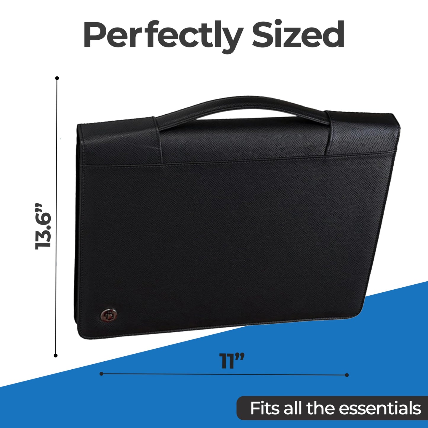 Case-it Zipper Padfolio | Letter Size | 3-Ring Binder | PAD-40 Black