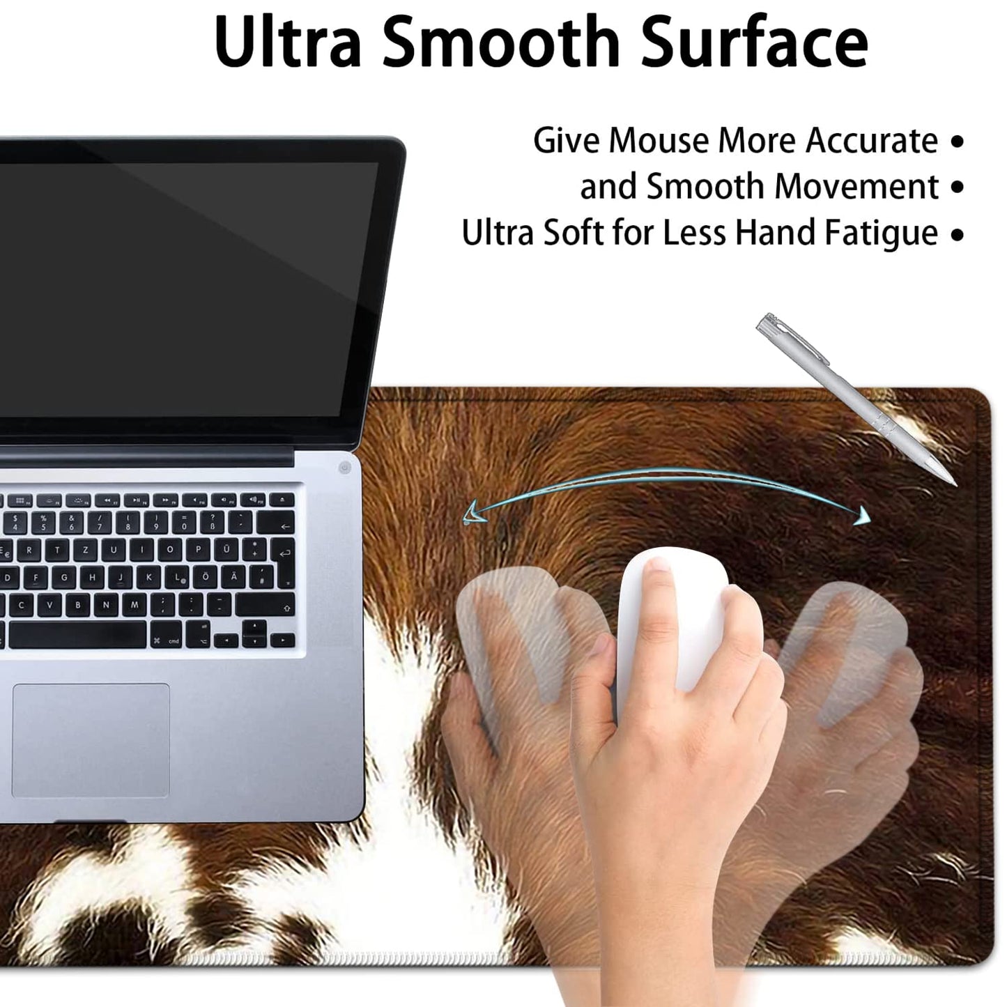 Large Mouse Pad, Extended Office Desk Pad 31.5x11.8in, Ergonomic Memory Foam Mouse Wrist Rest