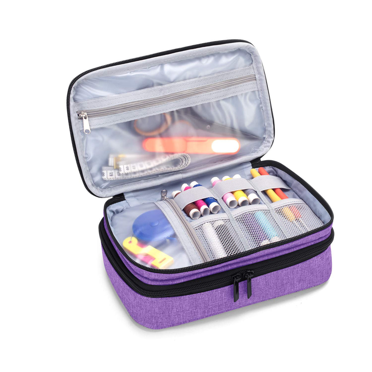 Luxja Double-Layer Sewing Organizer, Purple