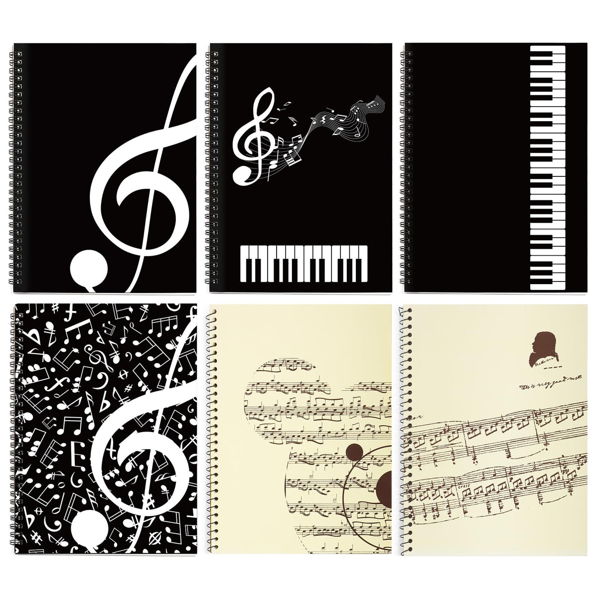 MAXCURY Blank Sheet Music Composition Manuscript Staff Paper Art Music Notebook Black 100 Pages