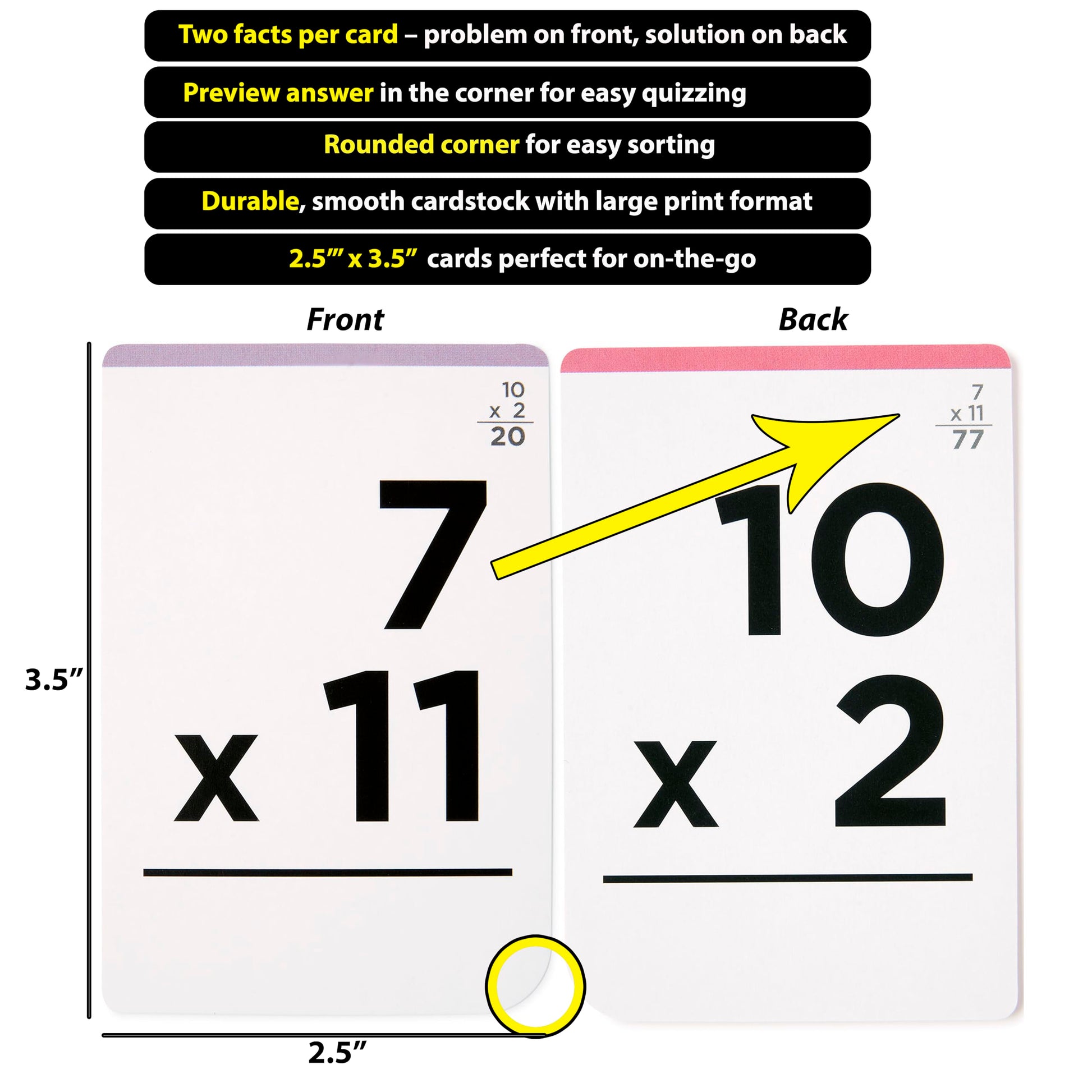 Award-Winning Math Flash Cards – 300 Multiplication & Division Facts (1–12) – 2 Facts Per Card with