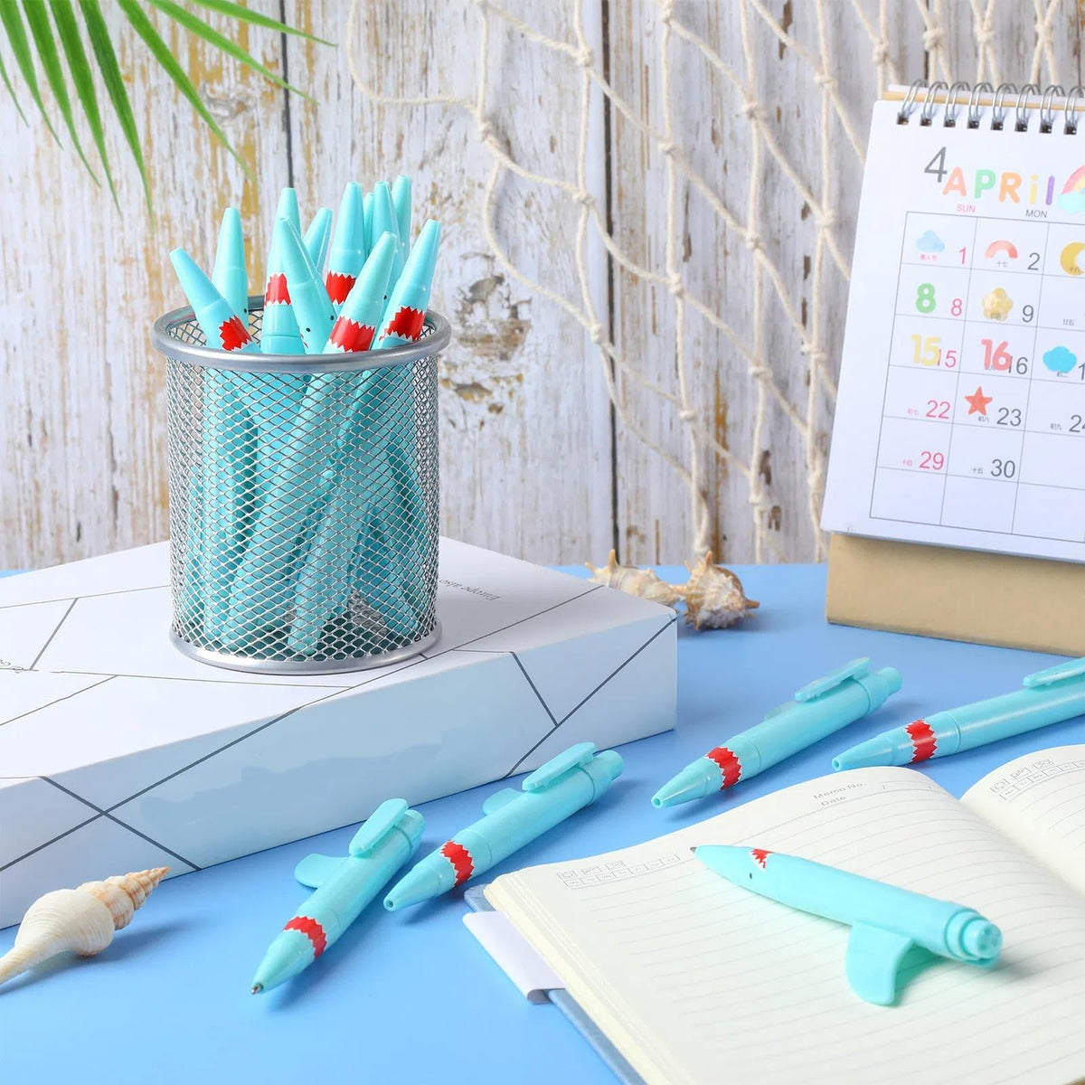 Sinmoe Shark Pens for Kids Cute Fun Pens Bulk Plastic Novelty Shark Pencil Back to School Sharks