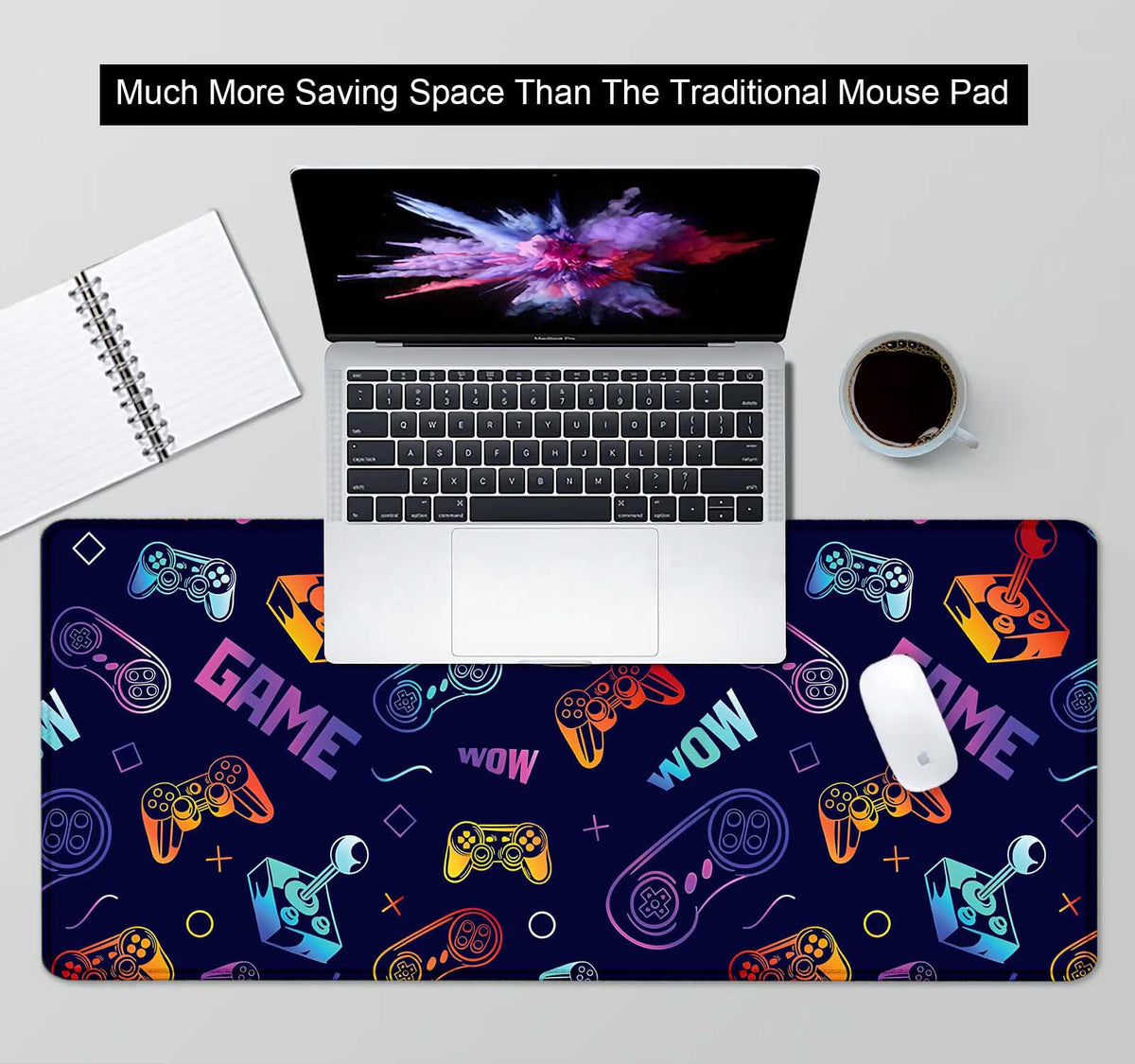 SXCKANG Game Desk Mat, Blue Large Gaming Extended Mouse Pad, XXL Mousepad for Laptop Computer