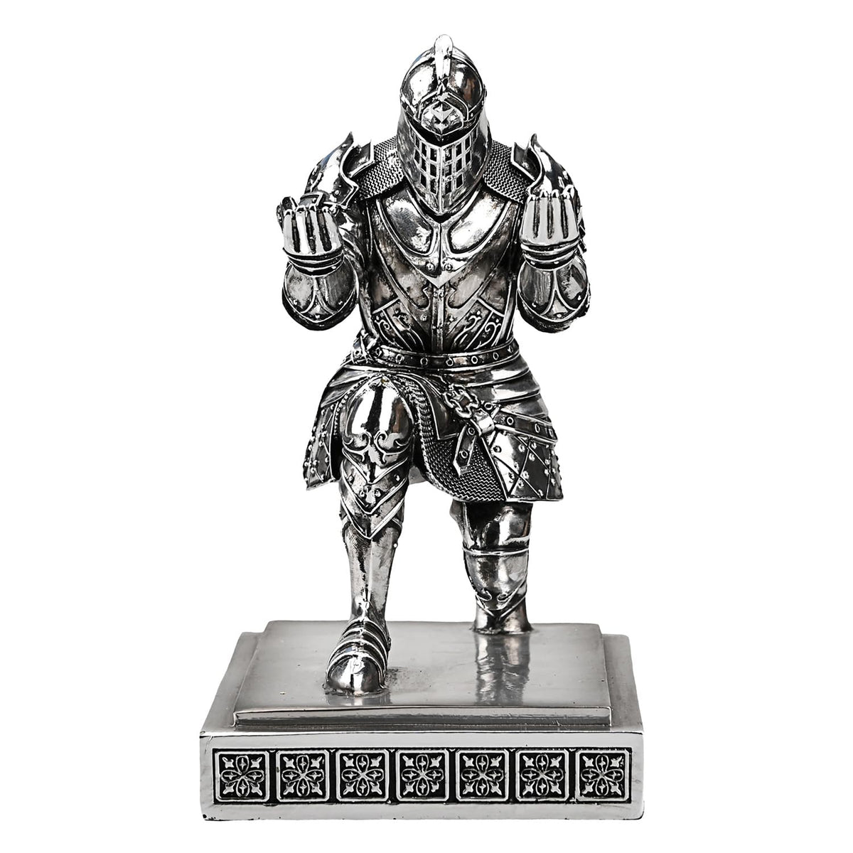 King's Guard Knight Pen Holder with a Letter Opener Desk Organizers Silver