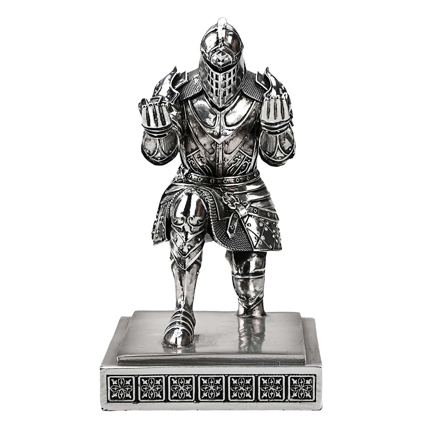King's Guard Knight Pen Holder with a Letter Opener Desk Organizers Silver