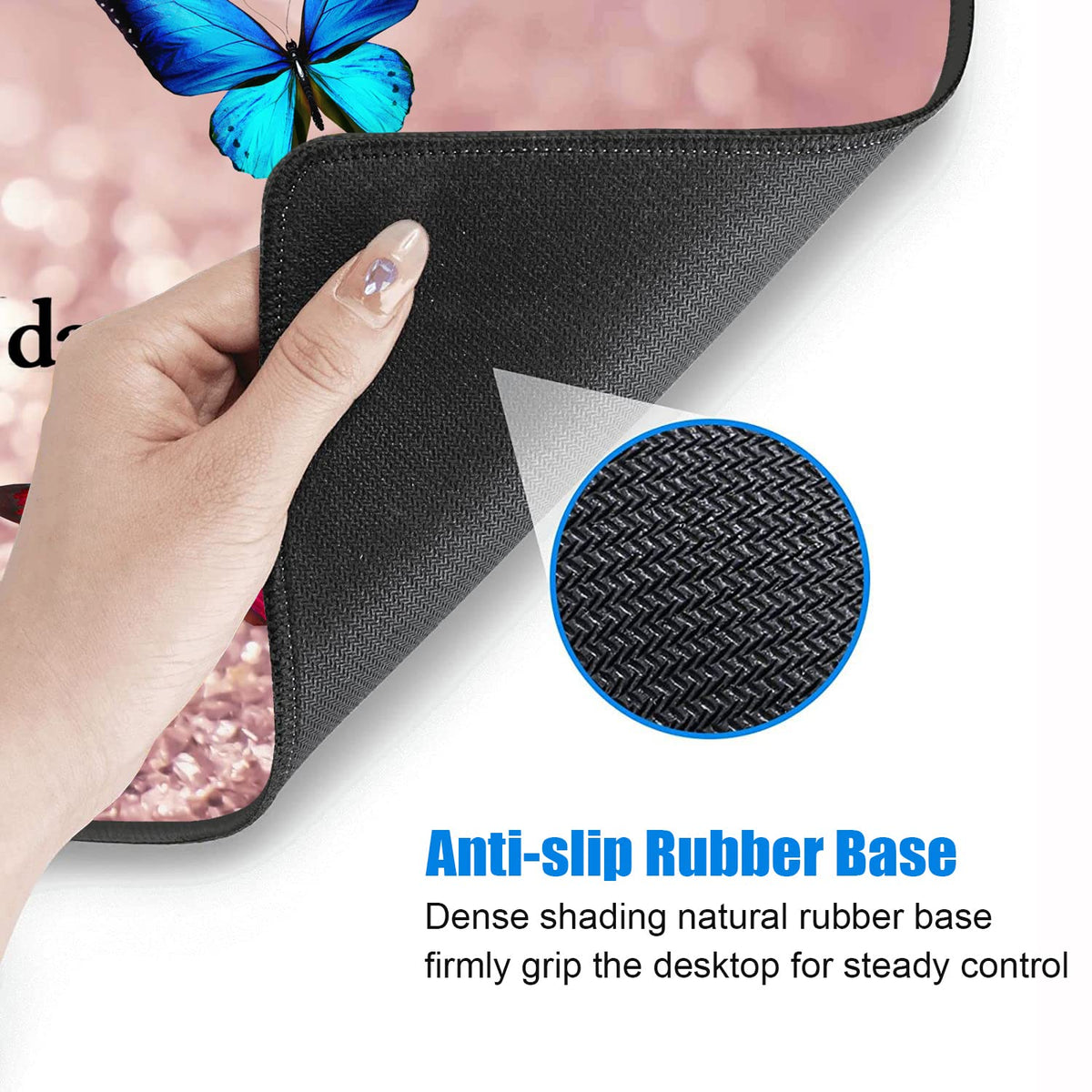 Desk Pad Mat With Coasters, 31.5"x 11.8" XXL Large Gaming Mouse Mat With Non-Slip Base and Stitched