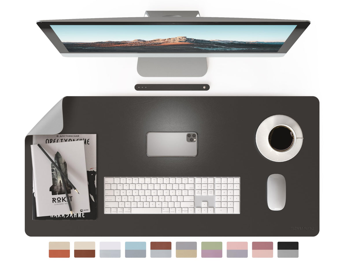 RENMTURE Double-Sided Two-Tone Faux Leather Desk mat Desktop Organization and Accessories Home and