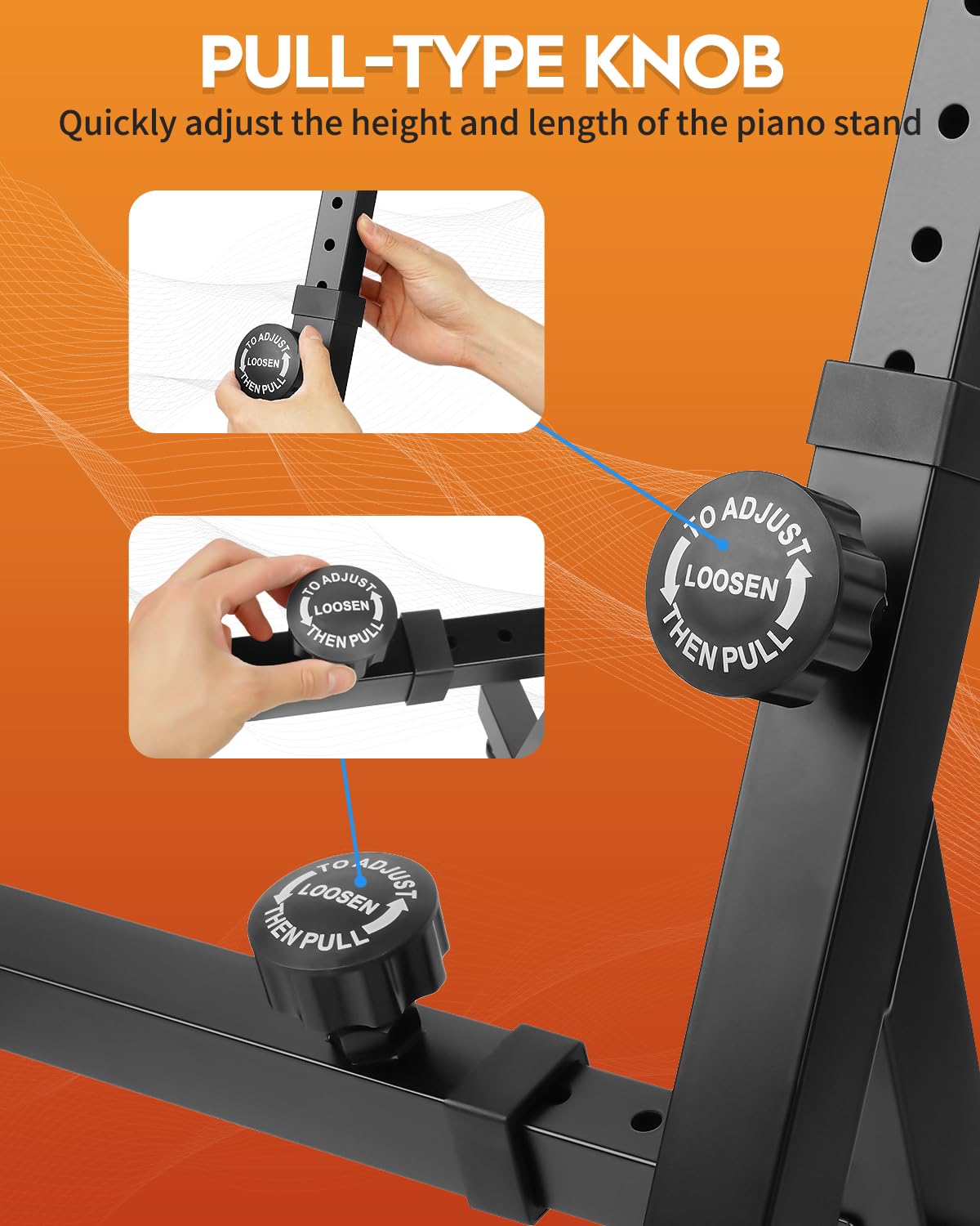 STRICH Piano Keyboard Stand Heavy Duty With Wheels and Stand Pads - Adjustable Portable Music