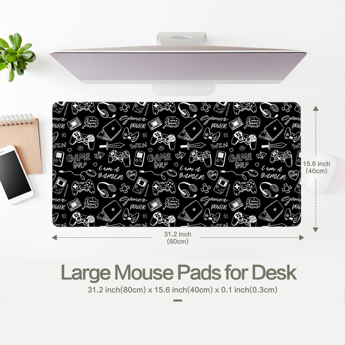 Vimorco Large Gaming Mouse Pad, Large Desk Pad Big Computer Mat Mousepad, Desk Mat Laptop Keyboard