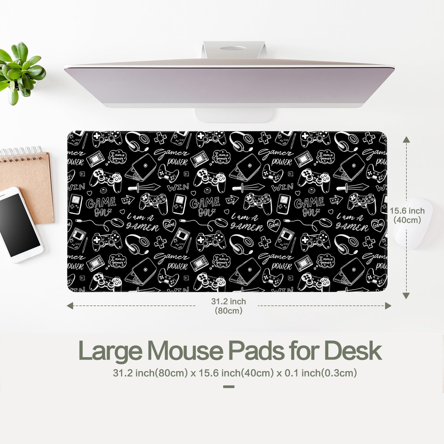 Vimorco Large Gaming Mouse Pad, Large Desk Pad Big Computer Mat Mousepad, Desk Mat Laptop Keyboard