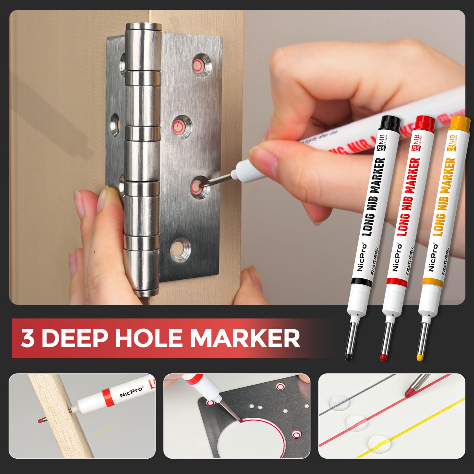 Nicpro 24PCS CP3000 Mechanical Carpenter Pencil Set with Sharpener & Sheath
