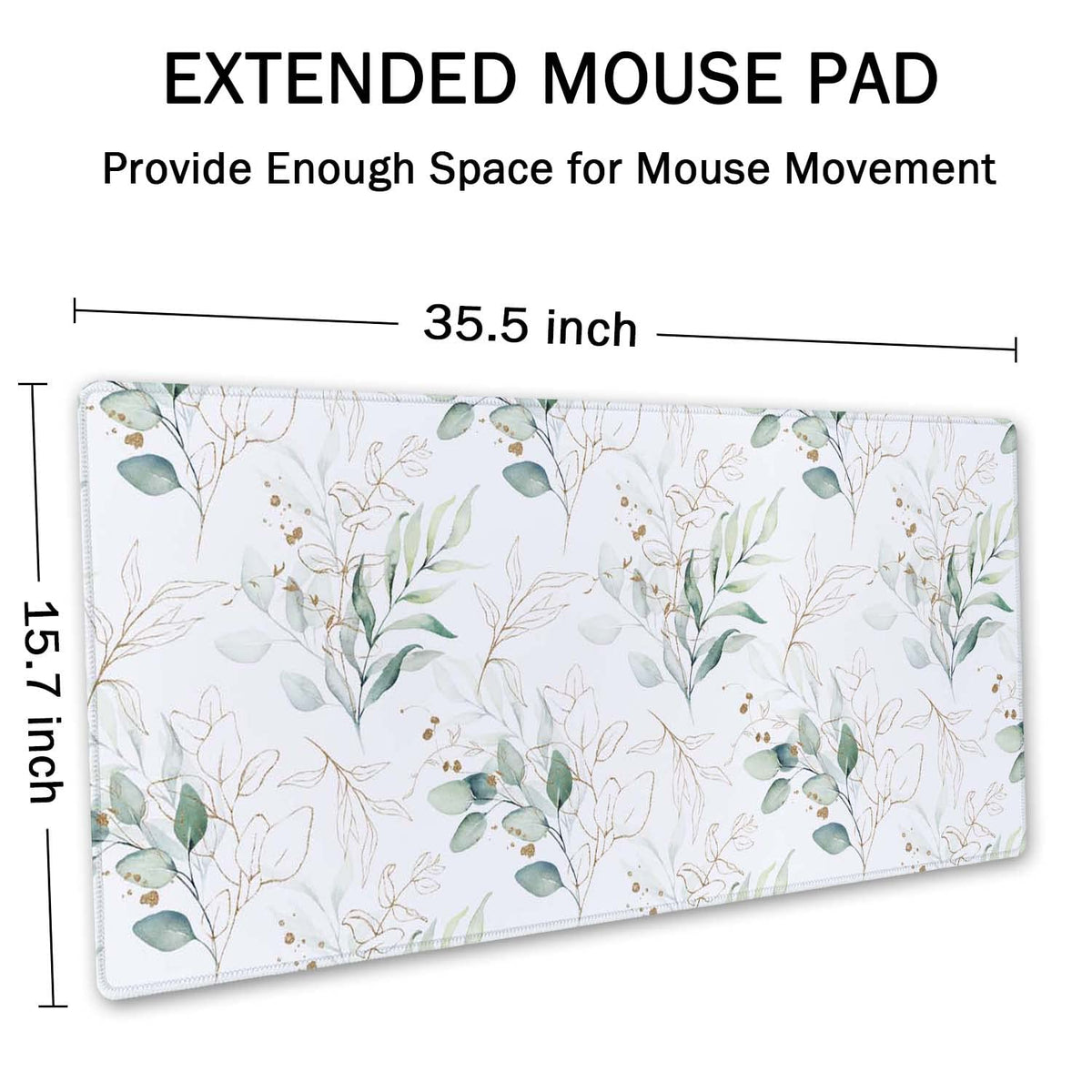 SSOIU Large Mouse Pad, Cute Floral Desk Mat for Desktop, Women Girls Waterproof Gaming Mousepad