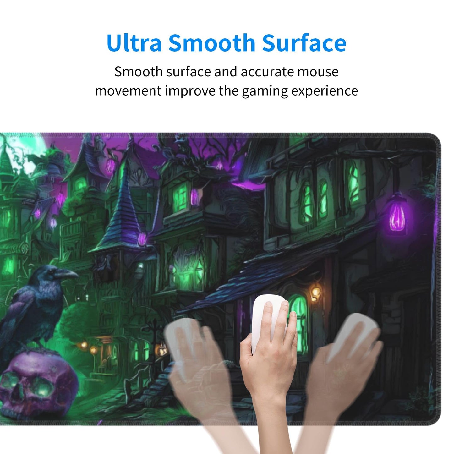 Halloween Mouse Pad Extended Large Gaming Mouse Pad XL Stitched Edges for Gamer Home Office 31.5 X